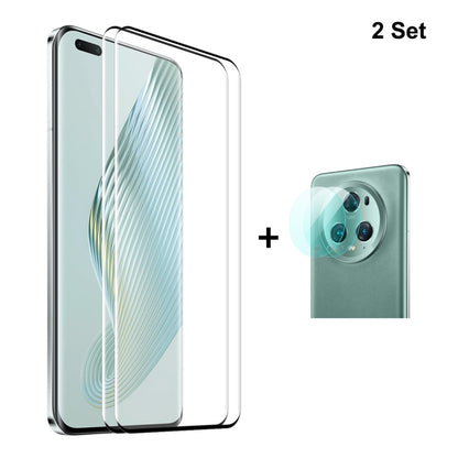 For Honor Magic5 Pro ENKAY 3D Hot Bending Edge Glue Tempered Glass Full Film with Lens Film, For Honor Magic5 Pro(1pc), For Honor Magic5 Pro(2pcs), For Honor Magic5 Pro(5pcs)