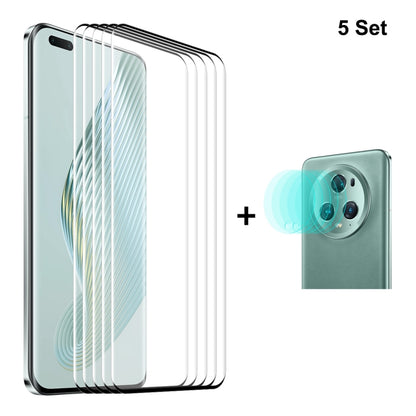 For Honor Magic5 Pro ENKAY 3D Hot Bending Edge Glue Tempered Glass Full Film with Lens Film, For Honor Magic5 Pro(1pc), For Honor Magic5 Pro(2pcs), For Honor Magic5 Pro(5pcs)