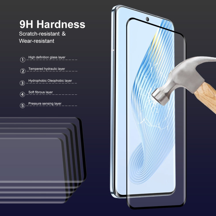 For Honor Magic5 ENKAY 0.26mm 3D Hot Bending Tempered Glass Full Film with Lens Film, For Honor Magic5(1pc), For Honor Magic5(2pcs), For Honor Magic5(5pcs)