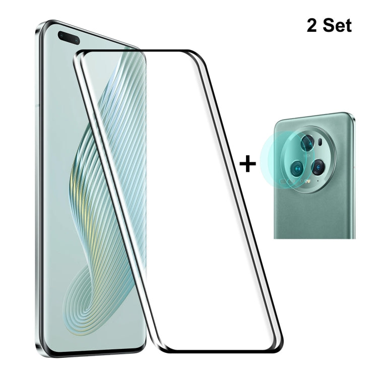 For Honor Magic5 Pro ENKAY 0.26mm 3D Hot Bending Tempered Glass Full Film with Lens Film, For Honor Magic5 Pro(1pc), For Honor Magic5 Pro(2pcs), For Honor Magic5 Pro(5pcs)