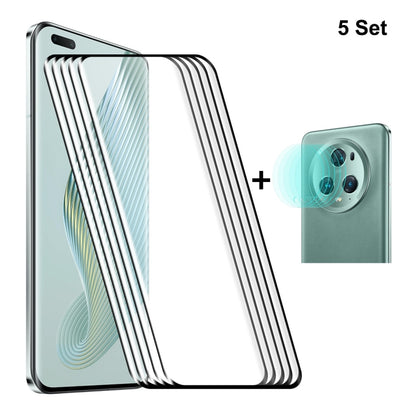 For Honor Magic5 Pro ENKAY 0.26mm 3D Hot Bending Tempered Glass Full Film with Lens Film, For Honor Magic5 Pro(1pc), For Honor Magic5 Pro(2pcs), For Honor Magic5 Pro(5pcs)