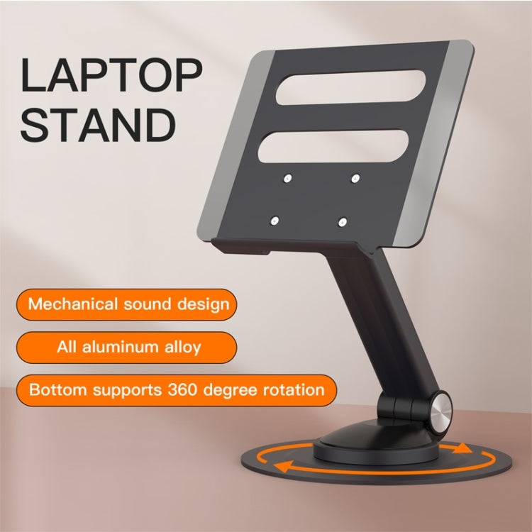 P4 360 Degrees Rotating Aluminum Metal Riser Tablet Laptop PC Stand Holder, P4