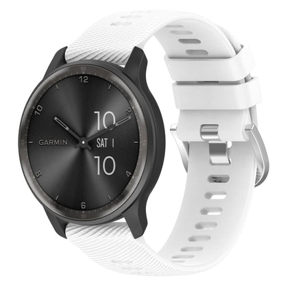 20mm Cross Textured Solid Color Silicone Watch Band, For Garmin Forerunner Sq2 Music
