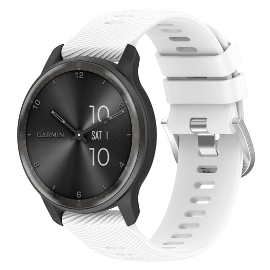 20mm Cross Textured Solid Color Silicone Watch Band, For Garmin Forerunner Sq2 Music