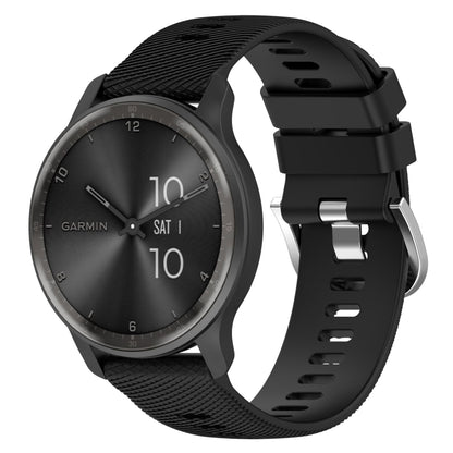 20mm Cross Textured Solid Color Silicone Watch Band, For Garmin Forerunner Sq2 Music