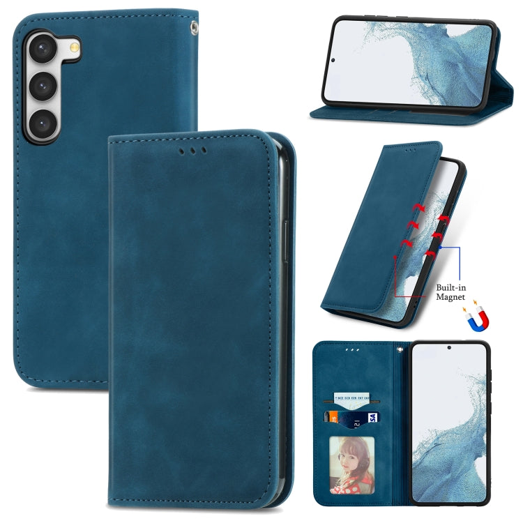 Retro Skin Feel Magnetic Leather Phone Case, For Samsung Galaxy A05, For Samsung Galaxy A05s 4G, For Samsung Galaxy A25 5G, For Samsung Galaxy S23 FE 5G, For Samsung Galaxy A24 5G, For Samsung Galaxy S23 Ultra 5G, For Samsung Galaxy S23+ 5G������������...