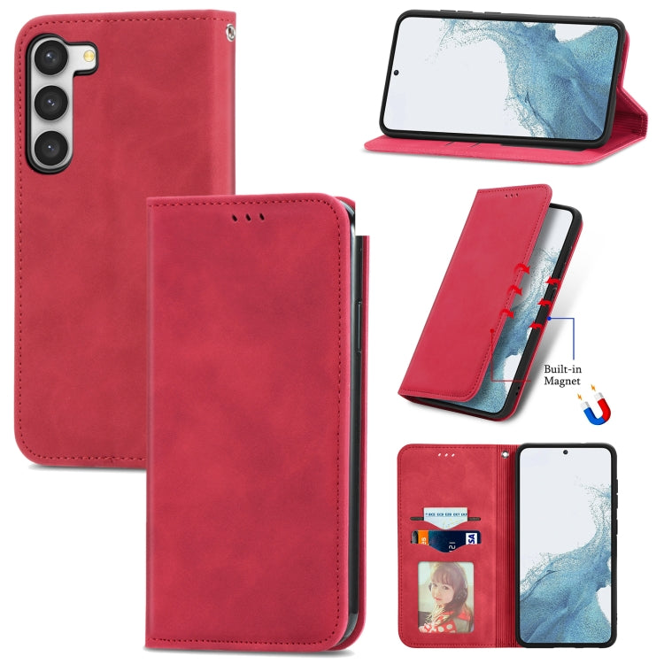 Retro Skin Feel Magnetic Leather Phone Case, For Samsung Galaxy A05, For Samsung Galaxy A05s 4G, For Samsung Galaxy A25 5G, For Samsung Galaxy S23 FE 5G, For Samsung Galaxy A24 5G, For Samsung Galaxy S23 Ultra 5G, For Samsung Galaxy S23+ 5G������������...