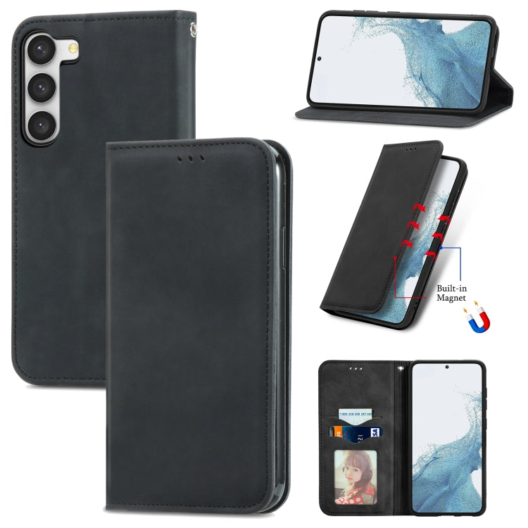 Retro Skin Feel Magnetic Leather Phone Case, For Samsung Galaxy A05, For Samsung Galaxy A05s 4G, For Samsung Galaxy A25 5G, For Samsung Galaxy S23 FE 5G, For Samsung Galaxy A24 5G, For Samsung Galaxy S23 Ultra 5G, For Samsung Galaxy S23+ 5G������������...