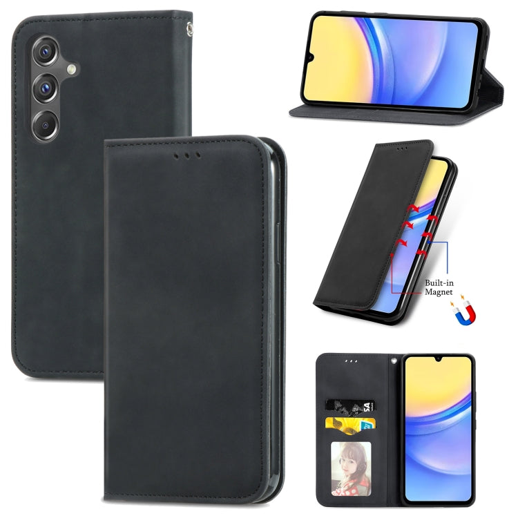 Retro Skin Feel Magnetic Leather Phone Case, For Samsung Galaxy S25 5G, For Samsung Galaxy S25+ 5G, For Samsung Galaxy S25 Ultra 5G, For Samsung Galaxy A16, For Samsung Galaxy A06, For Samsung Galaxy S24 FE 5G, For Samsung Galaxy M35�������������������...