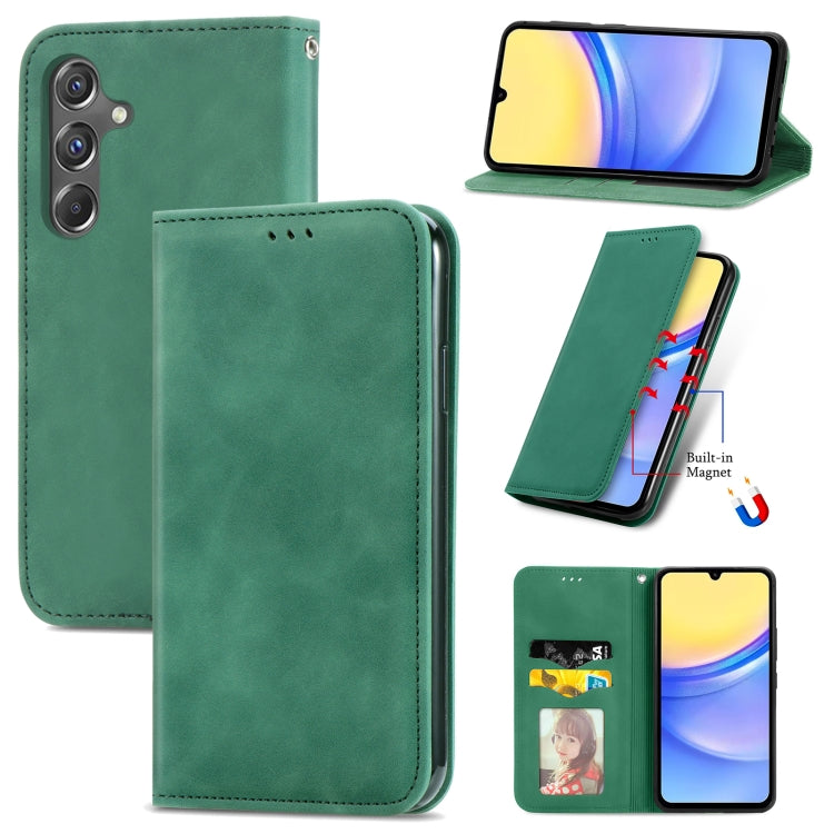 Retro Skin Feel Magnetic Leather Phone Case, For Samsung Galaxy S25 5G, For Samsung Galaxy S25+ 5G, For Samsung Galaxy S25 Ultra 5G, For Samsung Galaxy A16, For Samsung Galaxy A06, For Samsung Galaxy S24 FE 5G, For Samsung Galaxy M35�������������������...
