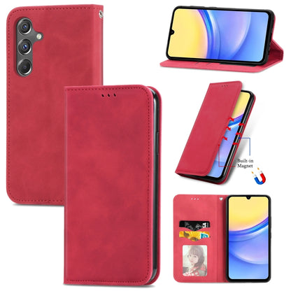 Retro Skin Feel Magnetic Leather Phone Case, For Samsung Galaxy S25 5G, For Samsung Galaxy S25+ 5G, For Samsung Galaxy S25 Ultra 5G, For Samsung Galaxy A16, For Samsung Galaxy A06, For Samsung Galaxy S24 FE 5G, For Samsung Galaxy M35�������������������...