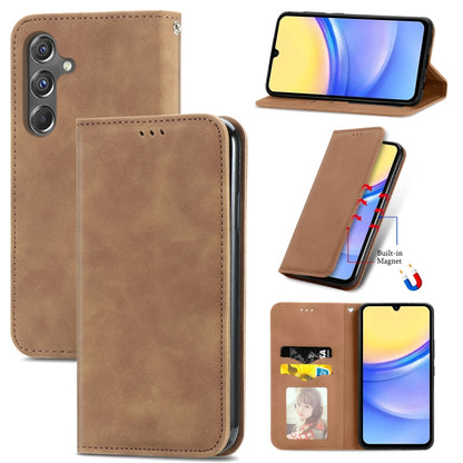 Retro Skin Feel Magnetic Leather Phone Case, For Samsung Galaxy S25 5G, For Samsung Galaxy S25+ 5G, For Samsung Galaxy S25 Ultra 5G, For Samsung Galaxy A16, For Samsung Galaxy A06, For Samsung Galaxy S24 FE 5G, For Samsung Galaxy M35�������������������...
