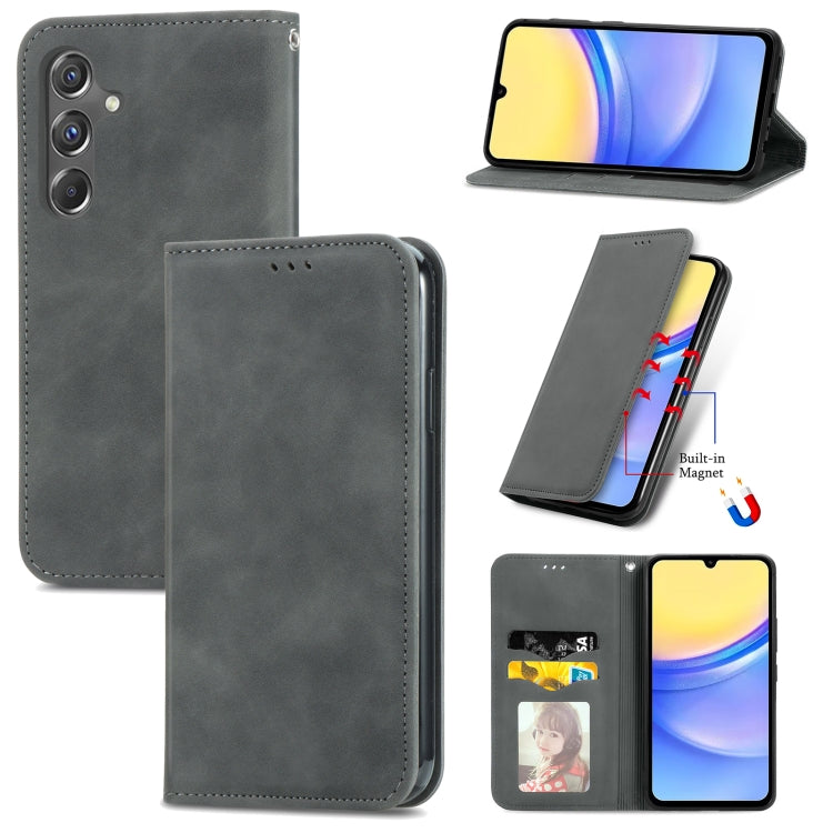Retro Skin Feel Magnetic Leather Phone Case, For Samsung Galaxy S25 5G, For Samsung Galaxy S25+ 5G, For Samsung Galaxy S25 Ultra 5G, For Samsung Galaxy A16, For Samsung Galaxy A06, For Samsung Galaxy S24 FE 5G, For Samsung Galaxy M35�������������������...