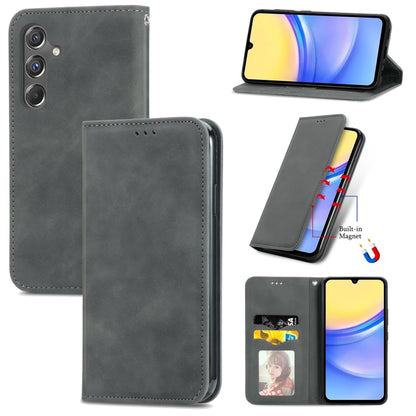 Retro Skin Feel Magnetic Leather Phone Case, For Samsung Galaxy S25 5G, For Samsung Galaxy S25+ 5G, For Samsung Galaxy S25 Ultra 5G, For Samsung Galaxy A16, For Samsung Galaxy A06, For Samsung Galaxy S24 FE 5G, For Samsung Galaxy M35�������������������...