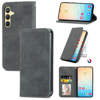Retro Skin Feel Magnetic Leather Phone Case, For Samsung Galaxy S25 5G, For Samsung Galaxy S25+ 5G, For Samsung Galaxy S25 Ultra 5G, For Samsung Galaxy A16, For Samsung Galaxy A06, For Samsung Galaxy S24 FE 5G, For Samsung Galaxy M35�������������������...