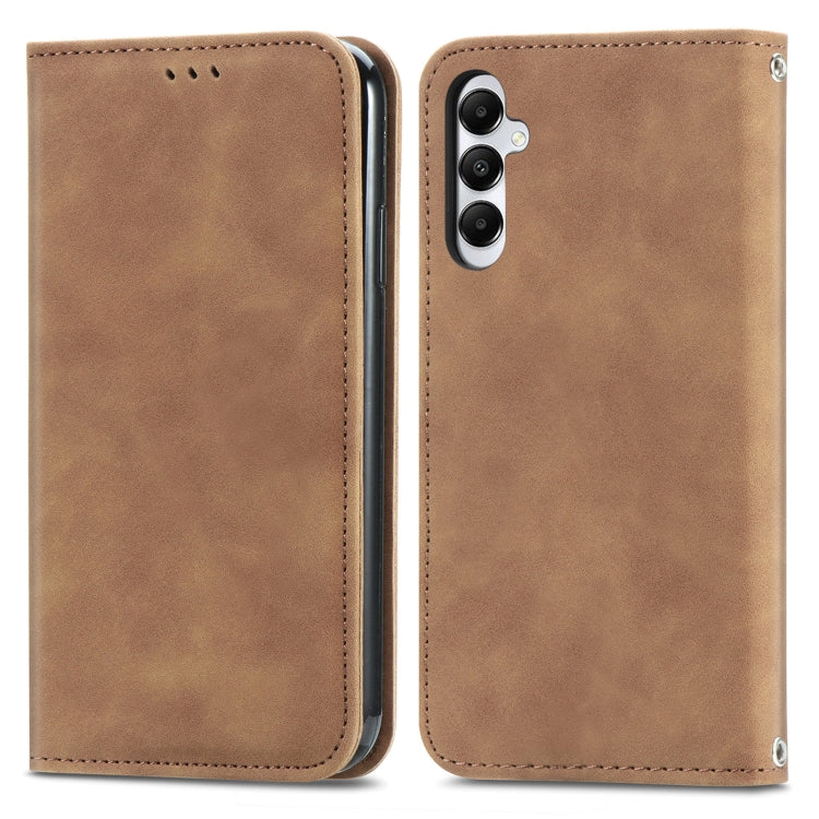 Retro Skin Feel Magnetic Leather Phone Case, For Samsung Galaxy A05, For Samsung Galaxy A05s 4G, For Samsung Galaxy A25 5G, For Samsung Galaxy S23 FE 5G, For Samsung Galaxy A24 5G, For Samsung Galaxy S23 Ultra 5G, For Samsung Galaxy S23+ 5G������������...