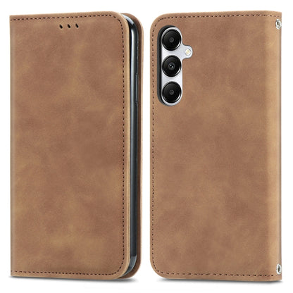 Retro Skin Feel Magnetic Leather Phone Case, For Samsung Galaxy A55 5G, For Samsung Galaxy A35 5G, For Samsung Galaxy S24 Ultra 5G, For Samsung Galaxy S24+ 5G, For Samsung Galaxy S24 5G, For Samsung Galaxy A15, For Samsung Galaxy A05                   ...