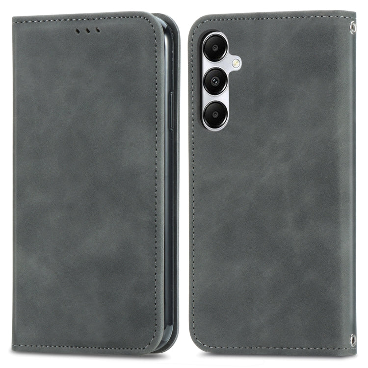 Retro Skin Feel Magnetic Leather Phone Case, For Samsung Galaxy A55 5G, For Samsung Galaxy A35 5G, For Samsung Galaxy S24 Ultra 5G, For Samsung Galaxy S24+ 5G, For Samsung Galaxy S24 5G, For Samsung Galaxy A15, For Samsung Galaxy A05                   ...