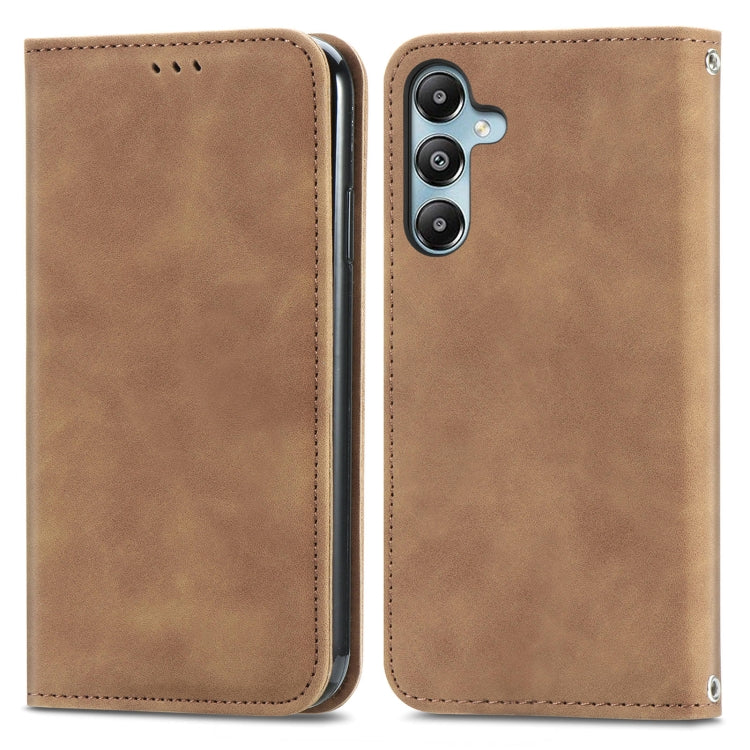 Retro Skin Feel Magnetic Leather Phone Case, For Samsung Galaxy S25 5G, For Samsung Galaxy S25+ 5G, For Samsung Galaxy S25 Ultra 5G, For Samsung Galaxy A16, For Samsung Galaxy A06, For Samsung Galaxy S24 FE 5G, For Samsung Galaxy M35�������������������...