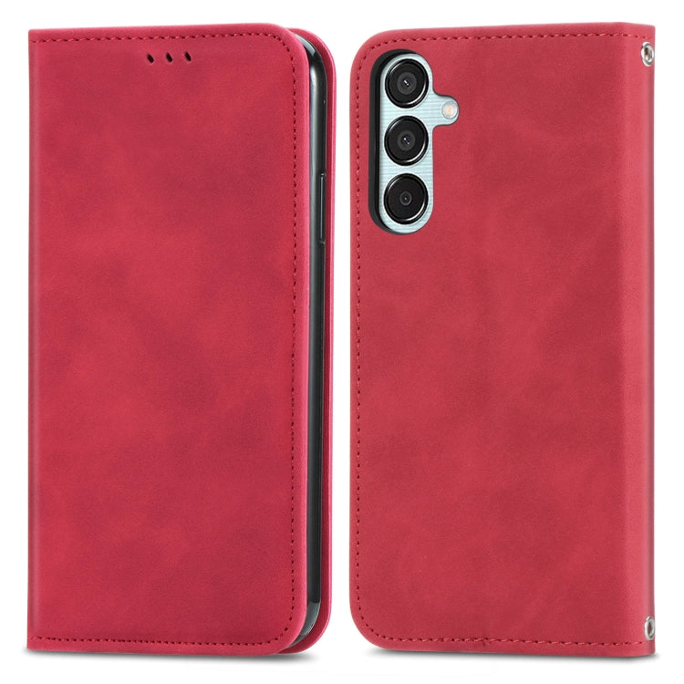 Retro Skin Feel Magnetic Leather Phone Case, For Samsung Galaxy S25 5G, For Samsung Galaxy S25+ 5G, For Samsung Galaxy S25 Ultra 5G, For Samsung Galaxy A16, For Samsung Galaxy A06, For Samsung Galaxy S24 FE 5G, For Samsung Galaxy M35�������������������...