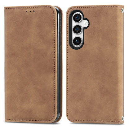 Retro Skin Feel Magnetic Leather Phone Case, For Samsung Galaxy A05, For Samsung Galaxy A05s 4G, For Samsung Galaxy A25 5G, For Samsung Galaxy S23 FE 5G, For Samsung Galaxy A24 5G, For Samsung Galaxy S23 Ultra 5G, For Samsung Galaxy S23+ 5G������������...