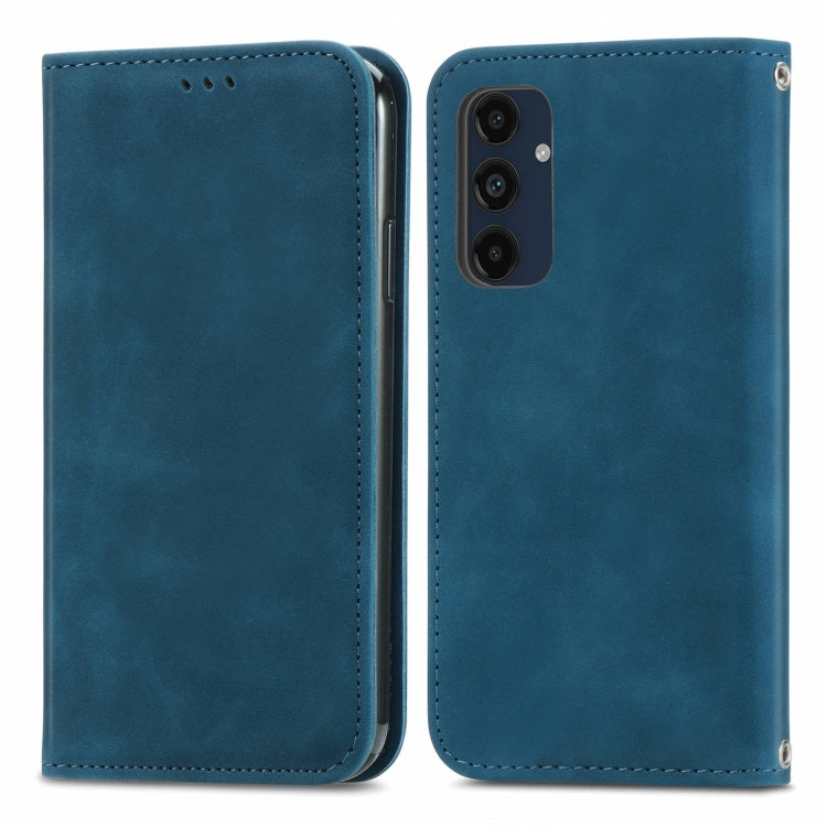 Retro Skin Feel Magnetic Leather Phone Case, For Samsung Galaxy S26+ 5G, For Samsung Galaxy S26 Ultra 5G, For Samsung Galaxy S26 5G, For Samsung Galaxy A57 5G, For Samsung Galaxy A37 5G, For Samsung Galaxy A27 5G, For Samsung Galaxy S25 5G             ...