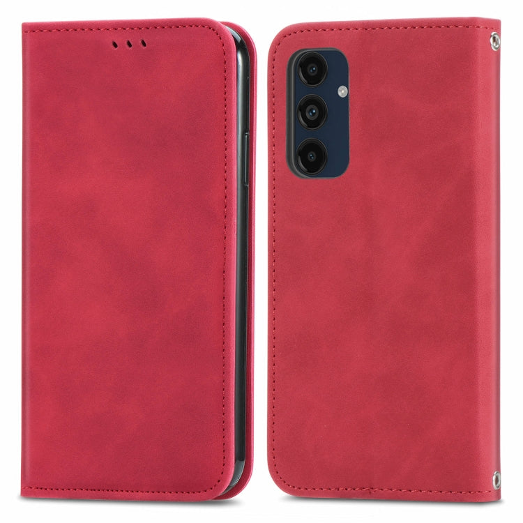 Retro Skin Feel Magnetic Leather Phone Case, For Samsung Galaxy S26+ 5G, For Samsung Galaxy S26 Ultra 5G, For Samsung Galaxy S26 5G, For Samsung Galaxy A57 5G, For Samsung Galaxy A37 5G, For Samsung Galaxy A27 5G, For Samsung Galaxy S25 5G             ...