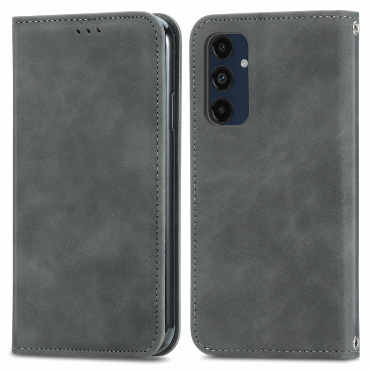 Retro Skin Feel Magnetic Leather Phone Case, For Samsung Galaxy S26+ 5G, For Samsung Galaxy S26 Ultra 5G, For Samsung Galaxy S26 5G, For Samsung Galaxy A57 5G, For Samsung Galaxy A37 5G, For Samsung Galaxy A27 5G, For Samsung Galaxy S25 5G             ...