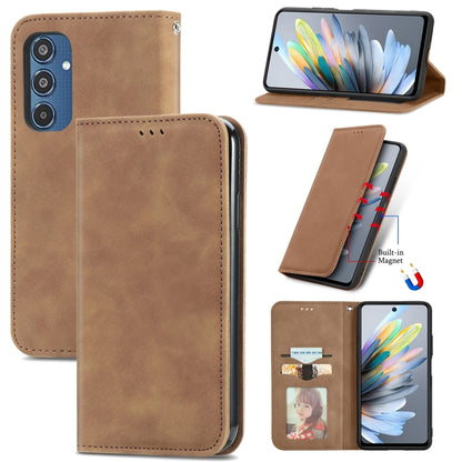Retro Skin Feel Magnetic Leather Phone Case, For Samsung Galaxy S25 5G, For Samsung Galaxy S25+ 5G, For Samsung Galaxy S25 Ultra 5G, For Samsung Galaxy A16, For Samsung Galaxy A06, For Samsung Galaxy S24 FE 5G, For Samsung Galaxy M35�������������������...