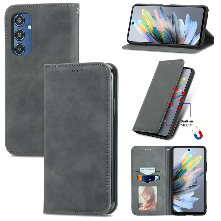 Retro Skin Feel Magnetic Leather Phone Case, For Samsung Galaxy S25 5G, For Samsung Galaxy S25+ 5G, For Samsung Galaxy S25 Ultra 5G, For Samsung Galaxy A16, For Samsung Galaxy A06, For Samsung Galaxy S24 FE 5G, For Samsung Galaxy M35�������������������...