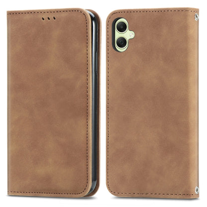 Retro Skin Feel Magnetic Leather Phone Case, For Samsung Galaxy S26+ 5G, For Samsung Galaxy S26 Ultra 5G, For Samsung Galaxy S26 5G, For Samsung Galaxy A57 5G, For Samsung Galaxy A37 5G, For Samsung Galaxy A27 5G, For Samsung Galaxy S25 5G             ...