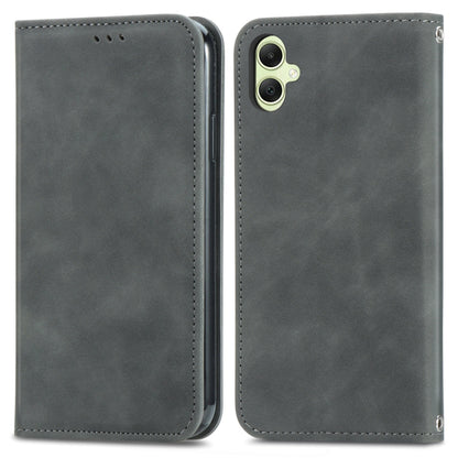 Retro Skin Feel Magnetic Leather Phone Case, For Samsung Galaxy S26+ 5G, For Samsung Galaxy S26 Ultra 5G, For Samsung Galaxy S26 5G, For Samsung Galaxy A57 5G, For Samsung Galaxy A37 5G, For Samsung Galaxy A27 5G, For Samsung Galaxy S25 5G             ...