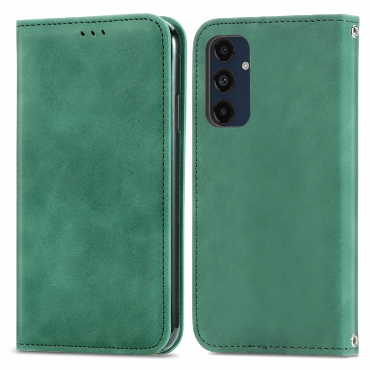 Retro Skin Feel Magnetic Leather Phone Case, For Samsung Galaxy S26+ 5G, For Samsung Galaxy S26 Ultra 5G, For Samsung Galaxy S26 5G, For Samsung Galaxy A57 5G, For Samsung Galaxy A37 5G, For Samsung Galaxy A27 5G, For Samsung Galaxy S25 5G             ...