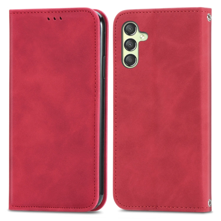 Retro Skin Feel Magnetic Leather Phone Case, For Samsung Galaxy A05, For Samsung Galaxy A05s 4G, For Samsung Galaxy A25 5G, For Samsung Galaxy S23 FE 5G, For Samsung Galaxy A24 5G, For Samsung Galaxy S23 Ultra 5G, For Samsung Galaxy S23+ 5G������������...