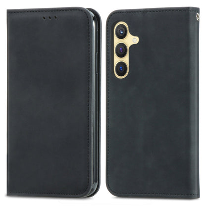 Retro Skin Feel Magnetic Leather Phone Case, For Samsung Galaxy S25 5G, For Samsung Galaxy S25+ 5G, For Samsung Galaxy S25 Ultra 5G, For Samsung Galaxy A16, For Samsung Galaxy A06, For Samsung Galaxy S24 FE 5G, For Samsung Galaxy M35�������������������...
