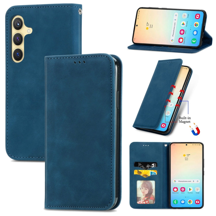 Retro Skin Feel Magnetic Leather Phone Case, For Samsung Galaxy S25 5G, For Samsung Galaxy S25+ 5G, For Samsung Galaxy S25 Ultra 5G, For Samsung Galaxy A16, For Samsung Galaxy A06, For Samsung Galaxy S24 FE 5G, For Samsung Galaxy M35�������������������...