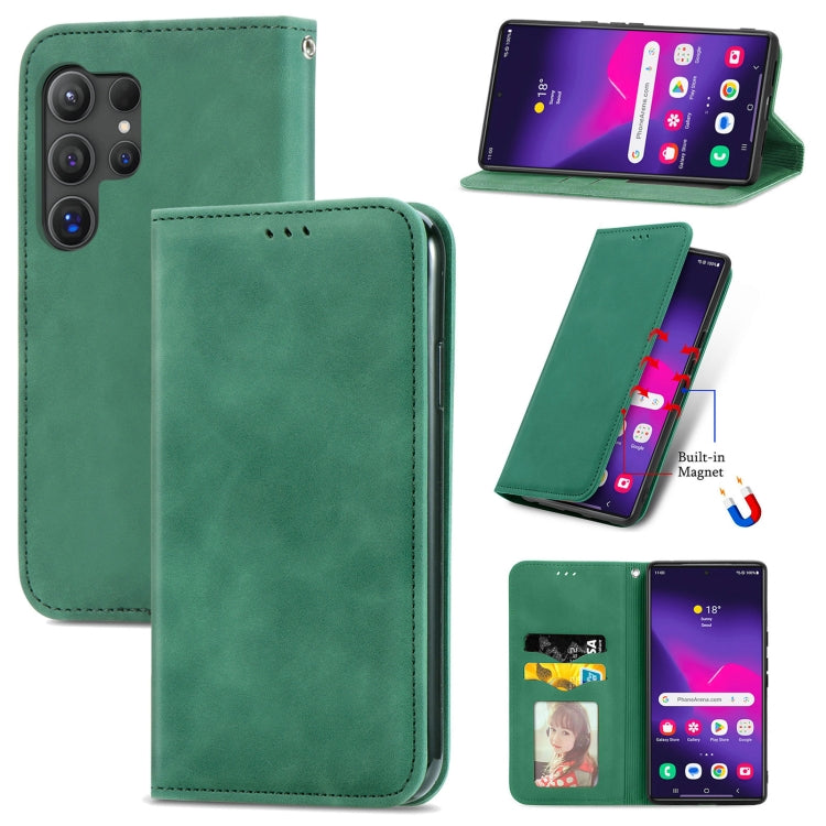 Retro Skin Feel Magnetic Leather Phone Case, For Samsung Galaxy S26+ 5G, For Samsung Galaxy S26 Ultra 5G, For Samsung Galaxy S26 5G, For Samsung Galaxy A57 5G, For Samsung Galaxy A37 5G, For Samsung Galaxy A27 5G, For Samsung Galaxy S25 5G             ...