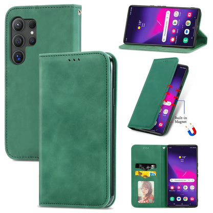 Retro Skin Feel Magnetic Leather Phone Case, For Samsung Galaxy S26+ 5G, For Samsung Galaxy S26 Ultra 5G, For Samsung Galaxy S26 5G, For Samsung Galaxy A57 5G, For Samsung Galaxy A37 5G, For Samsung Galaxy A27 5G, For Samsung Galaxy S25 5G             ...