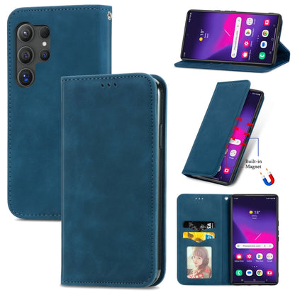 Retro Skin Feel Magnetic Leather Phone Case, For Samsung Galaxy S26+ 5G, For Samsung Galaxy S26 Ultra 5G, For Samsung Galaxy S26 5G, For Samsung Galaxy A57 5G, For Samsung Galaxy A37 5G, For Samsung Galaxy A27 5G, For Samsung Galaxy S25 5G             ...