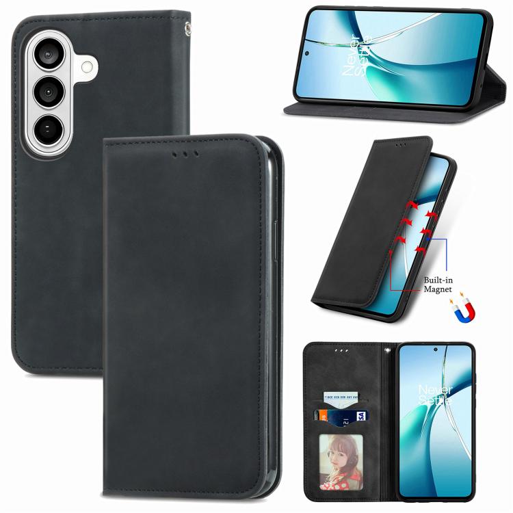 Retro Skin Feel Magnetic Leather Phone Case, For Samsung Galaxy S26+ 5G, For Samsung Galaxy S26 Ultra 5G, For Samsung Galaxy S26 5G, For Samsung Galaxy A57 5G, For Samsung Galaxy A37 5G, For Samsung Galaxy A27 5G, For Samsung Galaxy S25 5G             ...