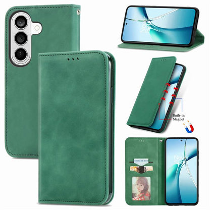 Retro Skin Feel Magnetic Leather Phone Case, For Samsung Galaxy S26+ 5G, For Samsung Galaxy S26 Ultra 5G, For Samsung Galaxy S26 5G, For Samsung Galaxy A57 5G, For Samsung Galaxy A37 5G, For Samsung Galaxy A27 5G, For Samsung Galaxy S25 5G             ...
