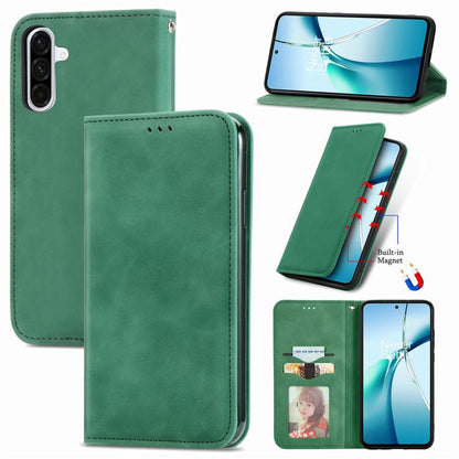Retro Skin Feel Magnetic Leather Phone Case, For Samsung Galaxy S26+ 5G, For Samsung Galaxy S26 Ultra 5G, For Samsung Galaxy S26 5G, For Samsung Galaxy A57 5G, For Samsung Galaxy A37 5G, For Samsung Galaxy A27 5G, For Samsung Galaxy S25 5G             ...
