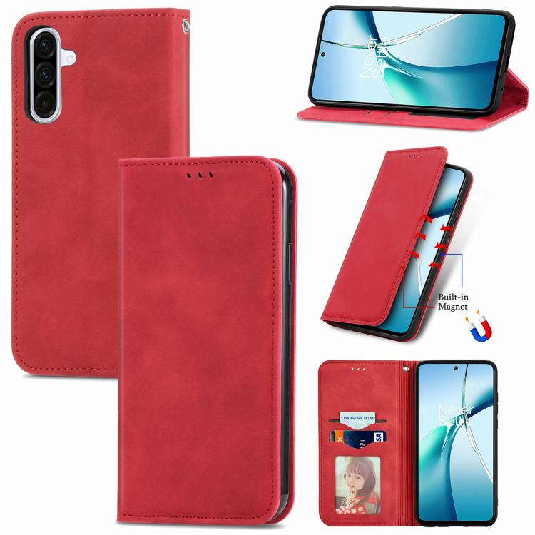 Retro Skin Feel Magnetic Leather Phone Case, For Samsung Galaxy S26+ 5G, For Samsung Galaxy S26 Ultra 5G, For Samsung Galaxy S26 5G, For Samsung Galaxy A57 5G, For Samsung Galaxy A37 5G, For Samsung Galaxy A27 5G, For Samsung Galaxy S25 5G             ...