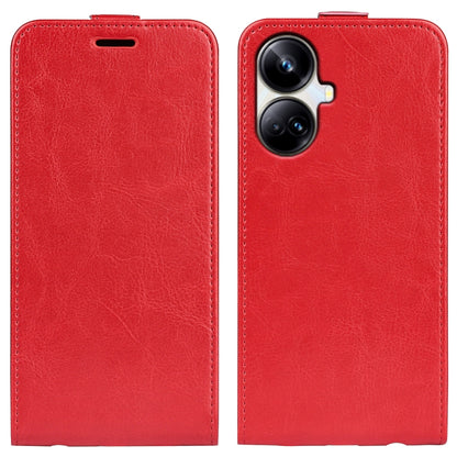 For Realme 10 Pro+ R64 Texture Single Vertical Flip Leather Phone Case, For Realme 10 Pro+