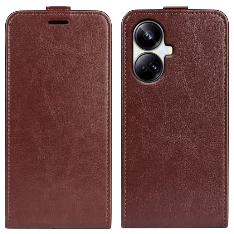 For Realme 10 Pro+ R64 Texture Single Vertical Flip Leather Phone Case, For Realme 10 Pro+