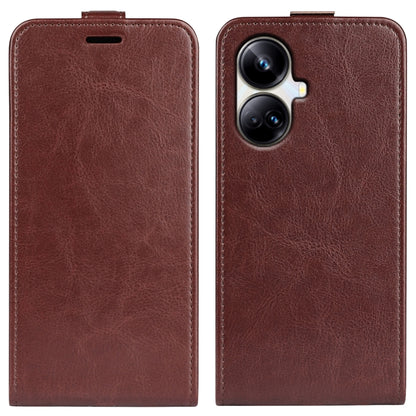 For Realme 10 Pro+ R64 Texture Single Vertical Flip Leather Phone Case, For Realme 10 Pro+