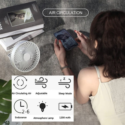 Multifunktionaler, wiederaufladbarer LED-Campingventilator für den Außenbereich, Schwarz, Weiß