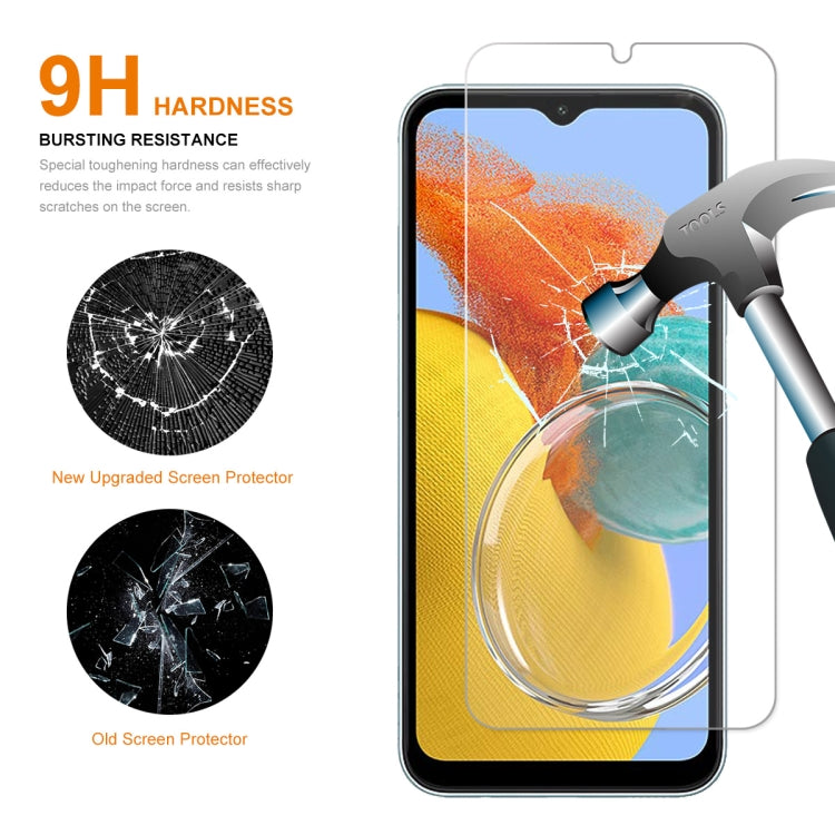 For Samsung Galaxy M14 ENKAY Hat-Prince 0.26mm 9H 2.5D High Aluminum-silicon Tempered Glass Film, For Samsung Galaxy M14(1pc), For Samsung Galaxy M14(2pcs), For Samsung Galaxy M14(5pcs), For Samsung Galaxy M14(10pcs)