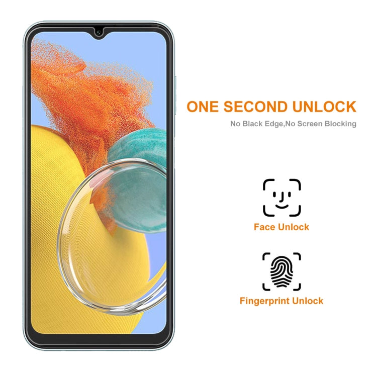 For Samsung Galaxy M14 ENKAY Hat-Prince 0.26mm 9H 2.5D High Aluminum-silicon Tempered Glass Film, For Samsung Galaxy M14(1pc), For Samsung Galaxy M14(2pcs), For Samsung Galaxy M14(5pcs), For Samsung Galaxy M14(10pcs)