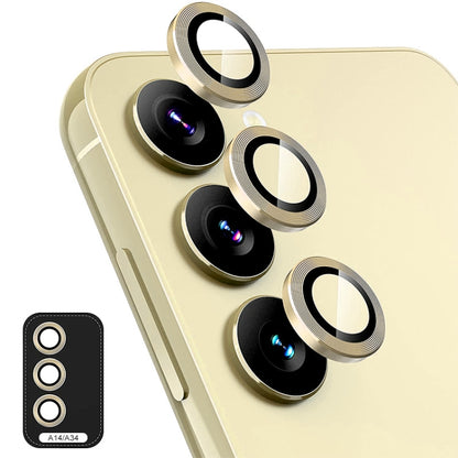 For Samsung Galaxy A14 / A34 ENKAY Hat-Prince 9H Rear Camera Lens Aluminium Alloy Ring Tempered Glass Film, For Samsung Galaxy A14 / A34